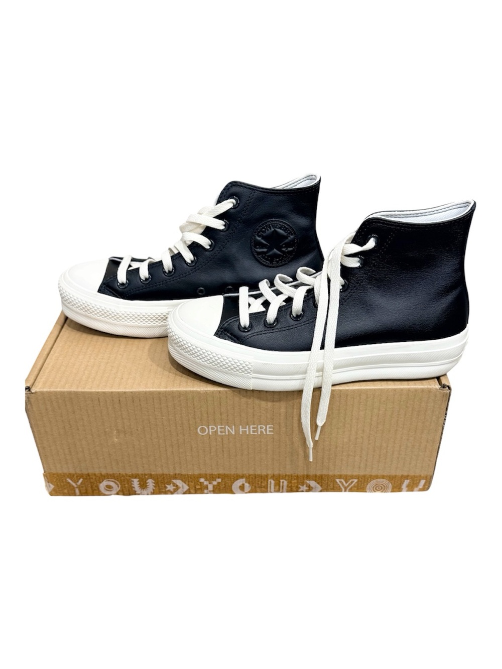 Converse By You Custom Chuck Taylor All Star Lift Leather Platform Shoes